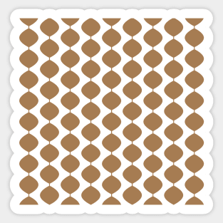 Mid Century Modern Retro 60s Waves Pattern  (Light Warm Brown) Sticker